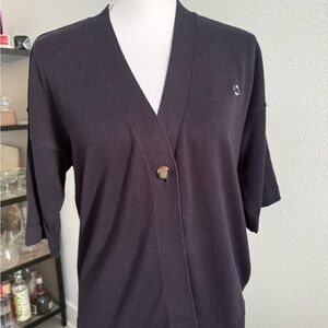 Lands' End Women's Navy Cardigan with Chase Bank Logo